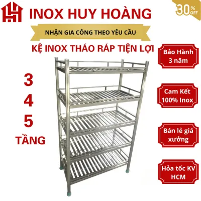 Kệ inox tháo ráp tiện lợi chắc chắn kệ để đồ nhà bếp kệ chén inox kệ inox 3-4-5 tầng bền bỉ kệ để đồ nhà bếp inox