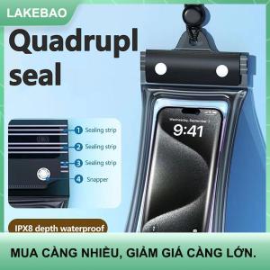 【LAKEBAO】 Trong suốt không thấm nước điện thoại trường hợp màn hình cảm ứng kín túi bơi lặn điện thoại Bìa