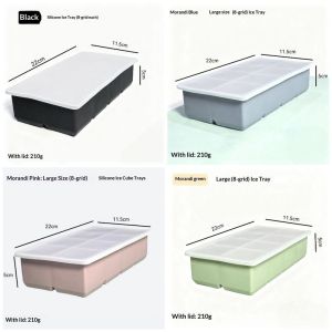 Runenbaoluo khay đá silicon lớn có nắp dùng cho thực phẩm dễ tháo đông lạnh nhanh cho gia đình và sử dụng cho mục đích thương mại