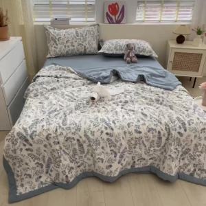 A-Class Mother and Child Grade Water Washable Summer Cool Quilt Set of Four Water Washable Air Conditioning Quilt Sheet Twin Dormitory Summer Quilt
