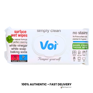 Voi Surface Cleaner Wet Wipes 100 Sheets | Made in Korea | Disinfecting Cleaning Wipes for Home & Surface