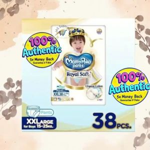 MamyPoko Royal Soft Diaper Pants XXL 38pcs for Boys – Organic Cotton Soft & Leak Protection