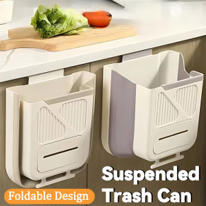 Wall Mounted Collapsible Trash Can 7L 10L Kitchen Cabinet Door Waste Storage Bin Home Kitchen Accessories