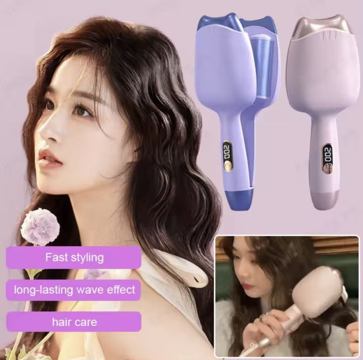 32mm Ceramic Ionic Hair Curling Wand With Deep Water Wave