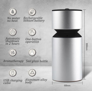 Floweroma Portable Waterless Essential Oil Nebulizer Diffuser USB Rechargeable Aromatherapy Fragrance Diffuser For Home Car Bedroom Office