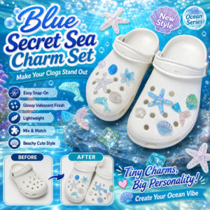 Blue Sea Starfish Shell Croc Shoe Charms Beach Sandal Accessories Cute Shoe Clips Decor For Women Men Kids New Trendy Shoe Jewelry Party Gift