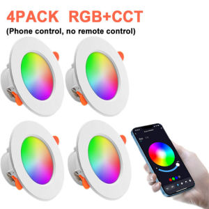 Tuya Wi-Fi RGBCW ไฟดาวไลท์เพดาน ไฟดาวน์ไลท์ led 16สีRGB สมาร์ทดาวน์ไลท์ ไฟติดเพดาน ดาวน์ไลท์ฝังฝ้า ไฟเพดาน ดาวไลท์พร้อมรีโมตคอนโทรล ควบคุมได้โดยบลูทูธ ไฟดาวน์ไลท์ ไฟติดเพดาน12W หรี่แส