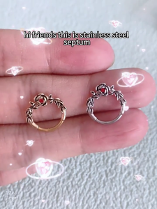 Pha lê xỏ mũi màu bạc vòng kín phụ kiện thép không gỉ cho tai khuyên vành xoắn phụ kiện thân