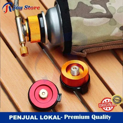 Adaptor kaleng kompor adapter kaleng kemah konverter kepala tungku paduan aluminium kepala tabung bahan bakar gas peralatan berkemah kartrid pembakar piknik