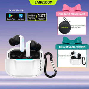 Tai nghe bluetooth Langsdom Zeta Bass trầm ấm APP Tiếng Việt Bluetooth 6.0 Độ trễ thấp 45ms ANC