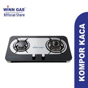 Winn Gas Kompor Gas Kaca / Kompor Tanam Kaca 2 Tungku - W888 - FREE ONGKIR Jabodetabek