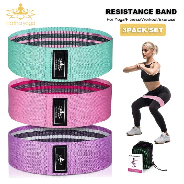 Hatha Yoga 3PCS/Set Booty Bands Hip Circle Non-Slip Resistance