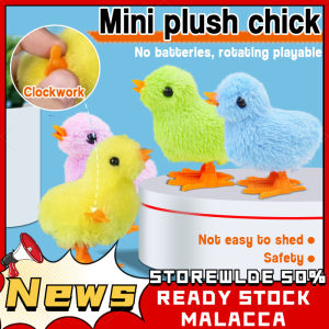 Cute Little Chicken Rabbit Plush Wind Up Jumping Stuffed Toys for Kids | Mainan Budak Anak Ayam Arnab Comel Melompat