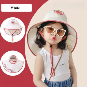 Summer childrens sun hat shawl neck protection sun hat outdoor boys and girls large brimmed sun hat with whistle