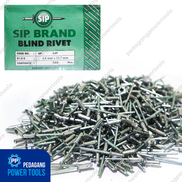 Paku Ripert SIP 649 PAKU RIVET 4.8 x 12.7 MM BLIND RIPET RIFET TEMBAK 1 PAK 500 PC ...