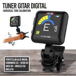 Tuner Gitar Digital Otomatis Akustik Chromatic Universal Tone Calibration