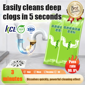 【Toilet Unclogging Miracle】High-speed Drain Cleaner With Active Oxygen Bubble Powder Bag Powerfully Dissolves Grease Grime Kitchen Drains