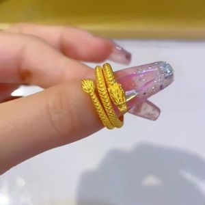Nhẫn Nam Nữ  Rồng  Bay  Vàng 24K  Cá Tính Thời Trang Đẳng Cấp RBDRAGONXOAYVANG10