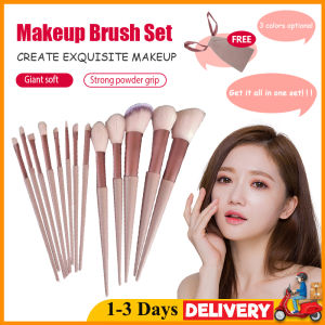 13Pcs Makeup Brush Set with Storage Bag Quick-Drying Soft Blush Loose Powder Brush Highlight Eye Shadow Brush INS Portable Beginner Beauty Tools