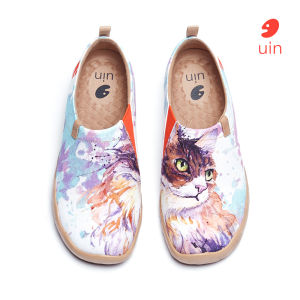 UIN Toledo I Womens  Art Painted Travel Shoes Canvas Slip on Lightweight Loafers Cute Pets