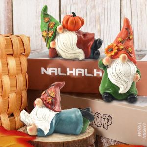 FUGUI Resin Dwarf Sculpture Creative Funny Miniature Statue Crafts Exquisite Gnome Figurine Thanksgiving