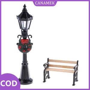 CANAMEK✨ Trang trí sân vườn búp bê & đèn đường công viên giáng sinh thu nhỏ Nhà búp bê 1/12