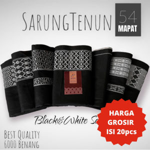 GROSIR SARUNG TENUN HITAM DOBBY DEWASA ISI 20pcs TERMURAH TERLARIS COD