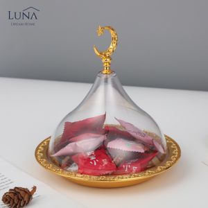 LUNA Royal Gold Platter Hari Raya Ins Grand Serving Platter Royal Gold Kitchenware Festival Dessert Bites Snack Platter