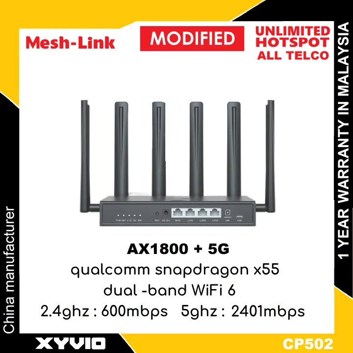 MESH-LINK CP502 Version 3 AX1800 Qualcomm X55 5G Modem Router
