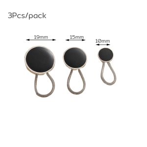 LoviRa 3Pcs/pack Adjustable Metal Jeans Button Spring Elastic Waist Extender for Pants/Skirt