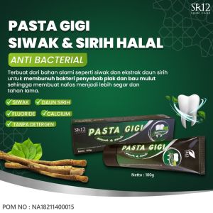 PASTA GIGI SIWAK & SIRIH SR12 / ODOL SIWAK DAUN SIRIH / MENCEGAH GIGI BERLUBANG / MENYEGARKAN GIGI DAN MULUT