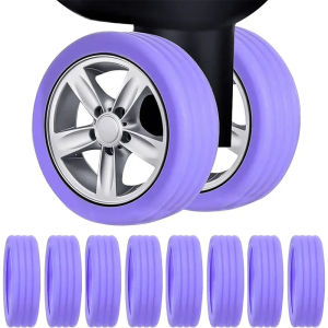 Hot🔥16Pcs Silicone Luggage Wheels Protector Cover Trolley Box Reduce Noise Protective Cover Caster Sleeve Suitcase Accessories