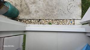 ธรณีประตูหินสังเคราะห์ขนาดกว้าง6cmสูง5cmยาว77cmเหมาะสำหรับกันน้ำที่ไหลทางเข้าหลังบ้าน