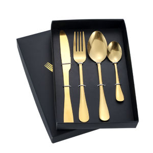 24 Pieces Luxury Tableware Cutlery Set Stainless Steel Tableware Set Gold Tableware Set Knife Fork Spoon Dishwasher Tabl