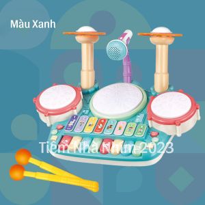 Bộ Nhạc Cụ Trống Kết Hợp Đàn Piano Kèm Mic Hát Đồ Chơi Thông Minh Sáng Tạo Đa Chức Năng Cho Bé-Tiệm Nhà sóc 2023