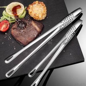 Stainless Steel Food Tongs Long Handle Non-Slip Barbecue Clip Steak Tongs Korean Barbecue Clips Kitchen Cooking Tools Accessories