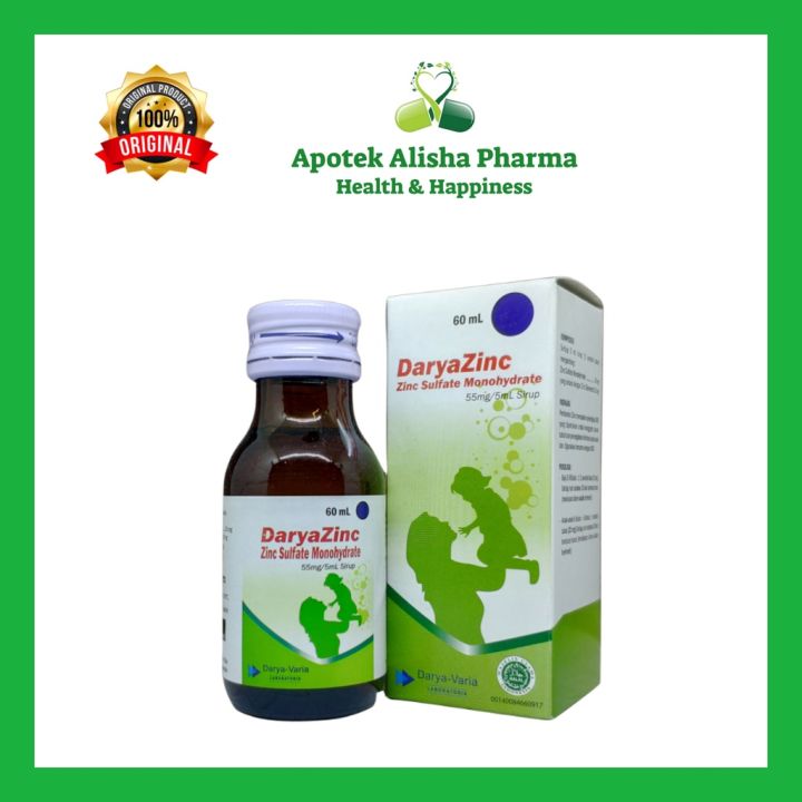 DaryaZinc Sirup 60ml - DaryaZink Sirup Terapi Tambahan Diare Mencret Anak / Darya Zinc / Darya Zink Sirup