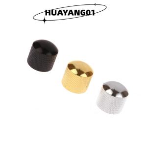 HUAYANG01 [2023 new HOT FASHION] 1Pc Metal Electric Bass Guitar Tone Volume Knob Potentiometer Hat Cap Guitar Parts Push Knob With Hole Guitar Accessories