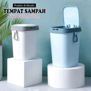 Tempat Sampah Dengan Tutup Kotak Tong Sampah Plastik Kertas Ruang Tamu Multifungsi Minimalis