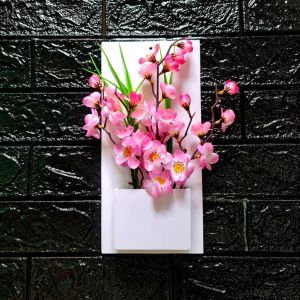 Bunga Sakura Vas Tempel Tanaman Hias Dinding Tembok Bunga Pajangan Dekorasi Rumah Tanaman Artifisial