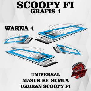 stiker honda scoopy fi grafis 1 - stiker decal scoopy fi grafis 1 transparan uv