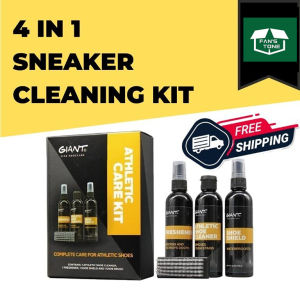 【Fans tone】READY STOCK 4-in-1 All-in-1 Professional School Shoe Sneakers Cleaner Freshener Waterproof with Brush