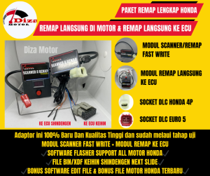 PAKET REMAP TERMURAH & TERLENGKAP! Remap Sepeda Motor Honda dengan 2 Modul Remap langsung ke motor atau Langsung ke ECU Full Software dan File Lengkap.