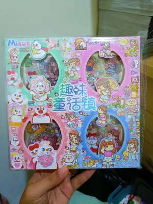 1 Pack isi 100 Lembar Sticker Aesthetic MOMO Lucu Kartun Karakter Anak Korea 2D Dekorasi DIY Buku Botol Case Hp Laptop Diary 1 Box 100 Lembar