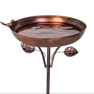 OKDEALS01 Large Capacity Bird Feeder Plugin Convenient Iron Bird Feeding Dish Bird Raising Tool Retro Bird Bathtub Outdoor