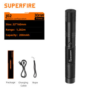 SUPERFIRE J02 senter laser Green Laser Torchlight Rechargeable Laser Pointer Aluminum Alloy Torchlight Super Bright Work Light Waterproof