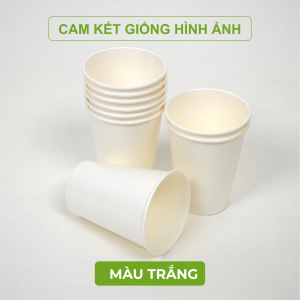 Giá sỉ thùng 1000 Ly/cốc giấy 230gsm cao cấp 195ml - 6.5oz màu trắng màu nâu kraft ly cốc giấy văn phòng chịu nhiệt