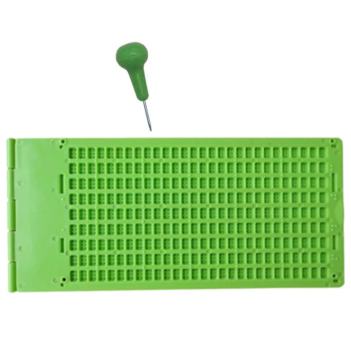 9 Lines 30 Cells Braille Writing Slate and Stylus Plastic Braille Slate ...