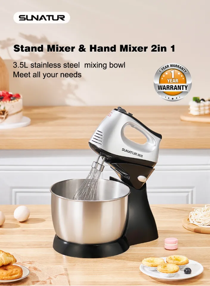 SUNATUR 300W Stand Hand Mixer Kitchen Electric Blender Egg