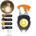 Keychain Flashlight，LED Power Strong Light Super Bright Portable Mini Multifunctional Rechargeable Durable for Outdoor Camping Survival Tool Bottle Opener Cigarette Lighter Keychain Emergency Lamp. 
